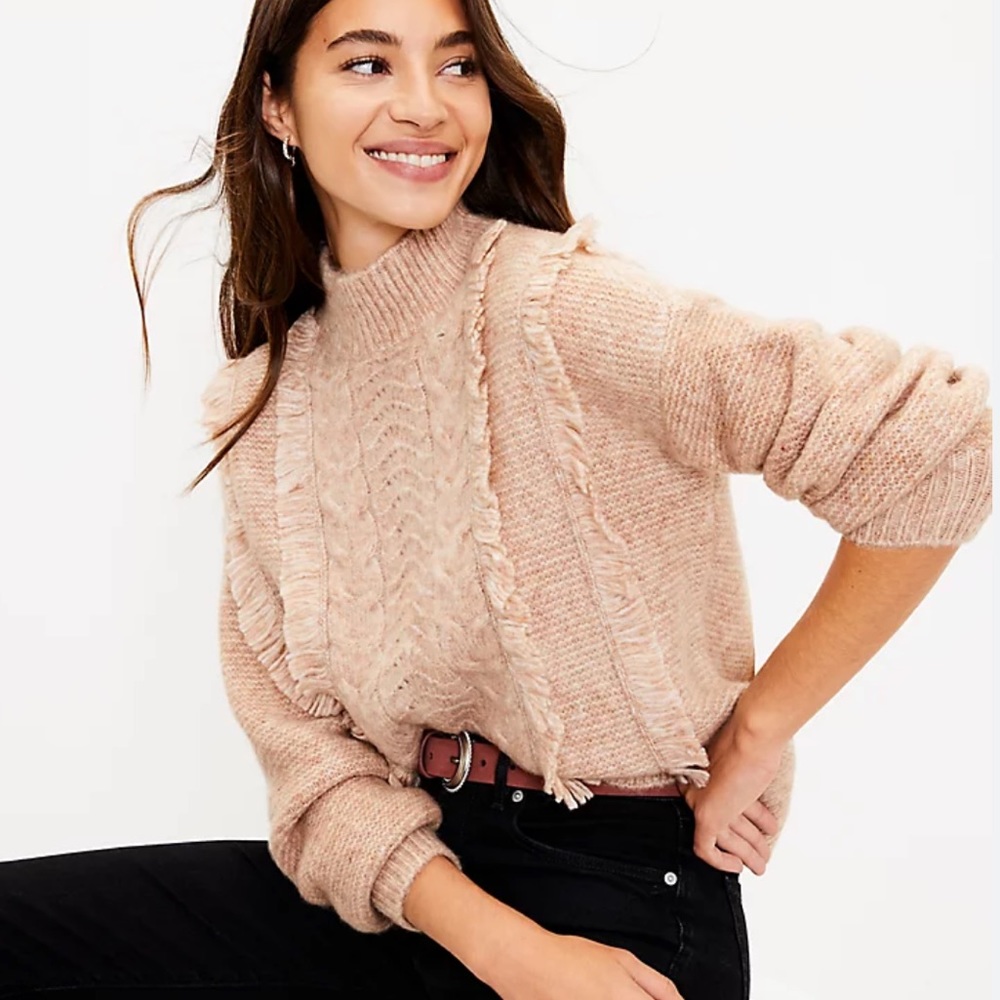 LOFT Boho Fringe Sweater